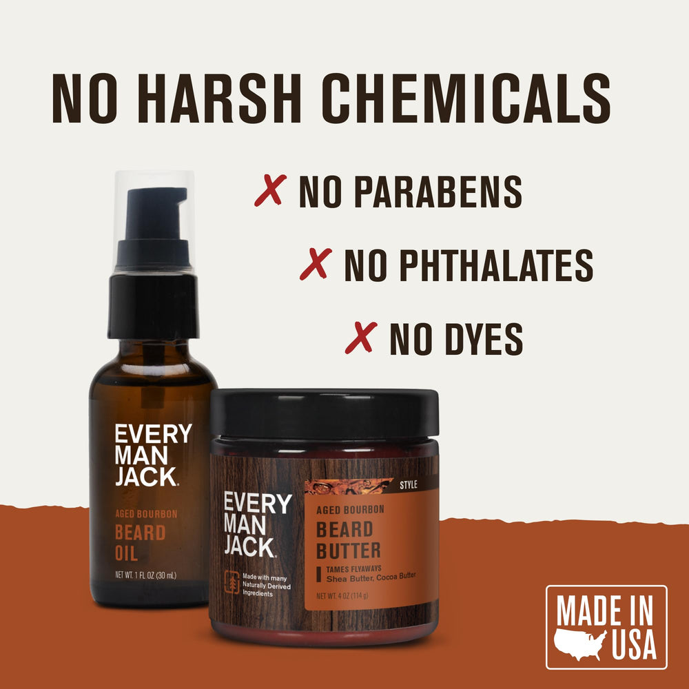 Every Man Jack aged bourbon fragrance bottle evokes refined scent for daily grooming.