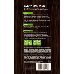 Every Man Jack aloe tea tree oil ingredients close-up highlighting natural extracts.