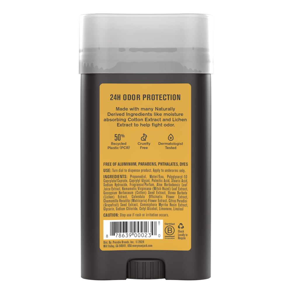 Every Man Jack Amber Sandalwood four-pack with 3oz sticks shown