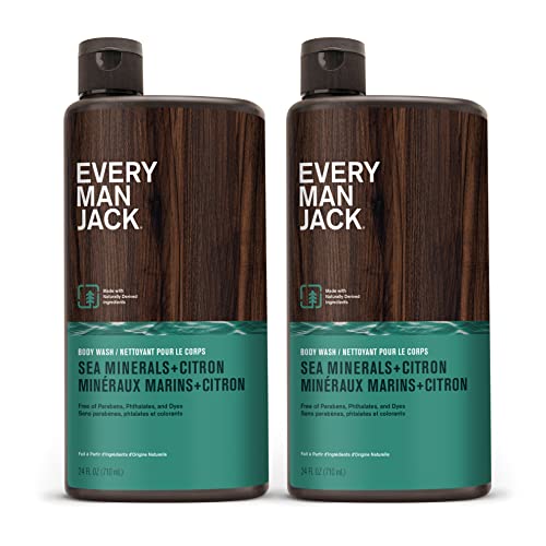 Every Man Jack bathroom shelf display example of a versatile grooming routine.
