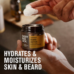 Every Man Jack beard butter 2-pack box shows value and ready-to-use grooming.
