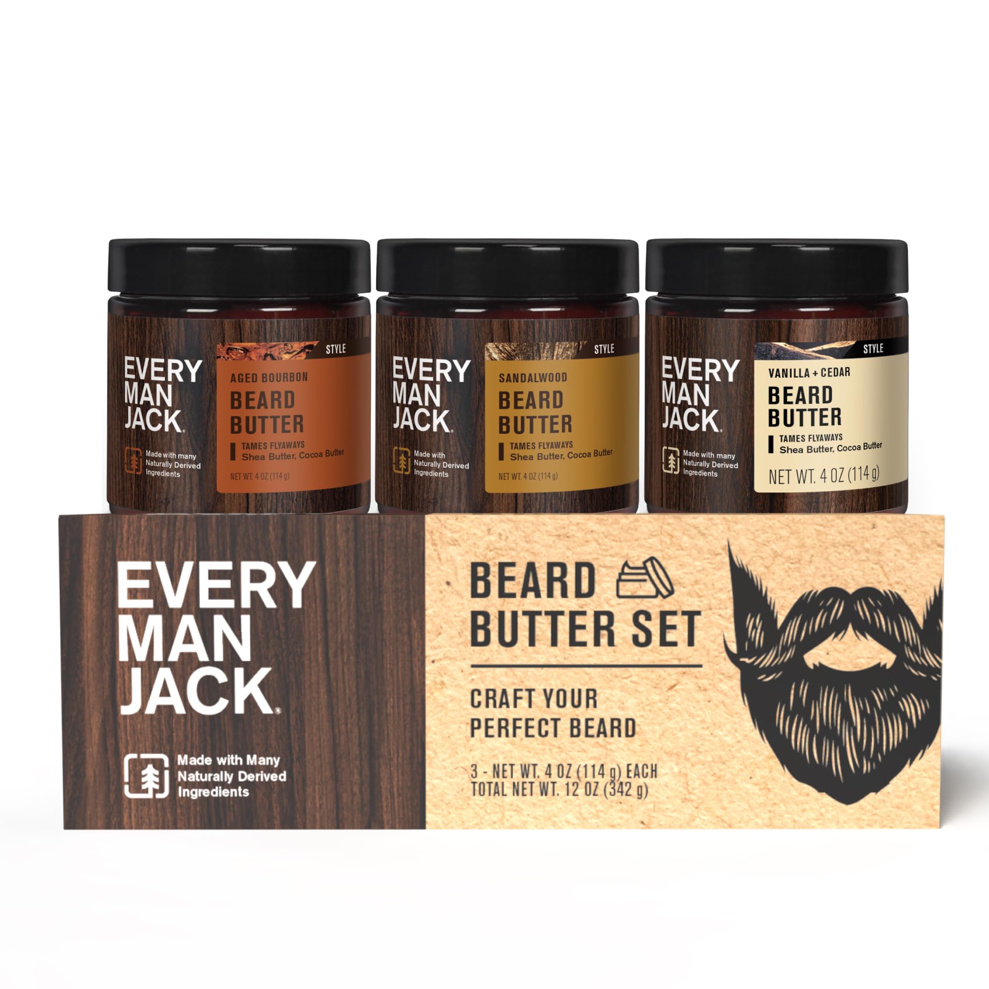 Every Man Jack beard butter sandalwood 4 oz close-up for silky softness