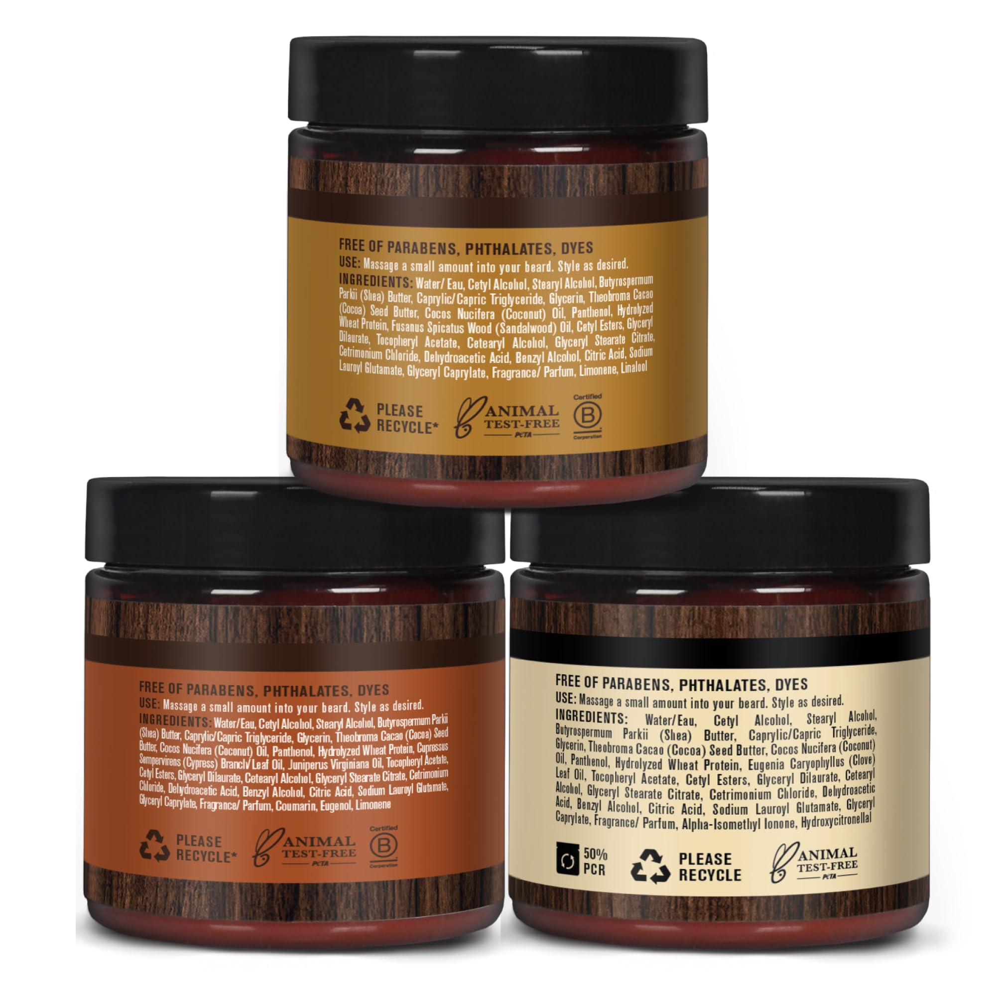 Every Man Jack beard butter display with eco-friendly packaging and B Corp pride