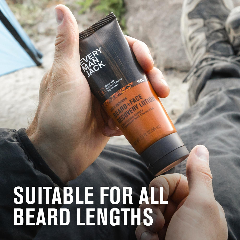 Every Man Jack coconut oil and aloe vera ingredients hydrate and calm skin and beard.
