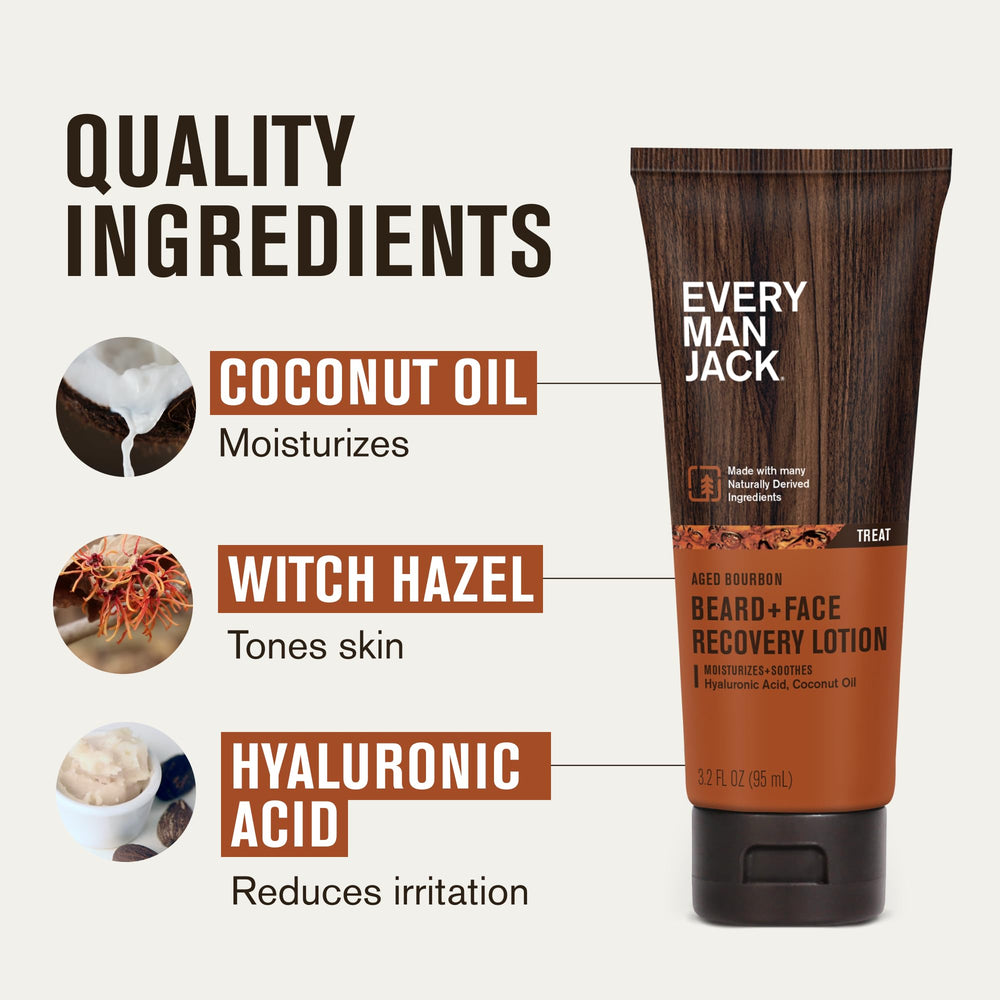 Every Man Jack bourbon-amber scent enhances daily grooming routine.