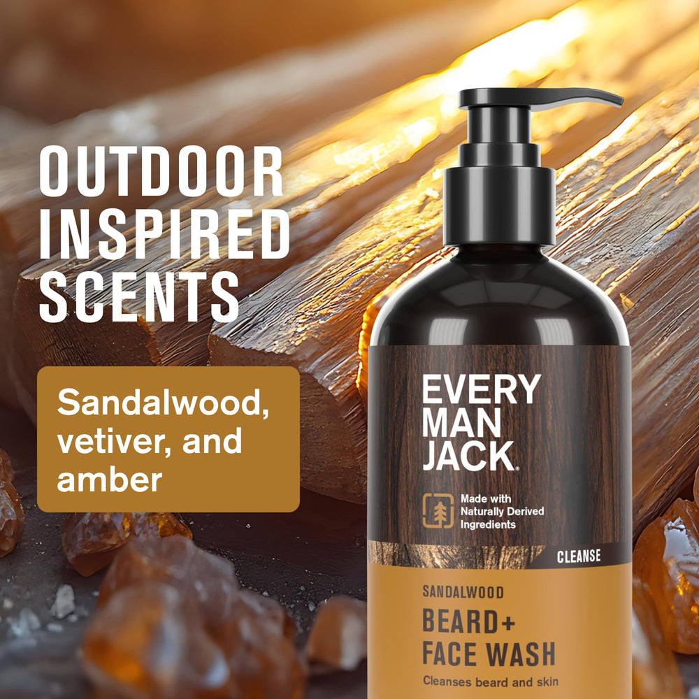 Every Man Jack beard lotion tube delivering hydration for skin underneath.