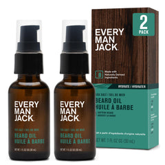 Every Man Jack beard oil Subtle Sea Salt bottle close-up moisturizes beard