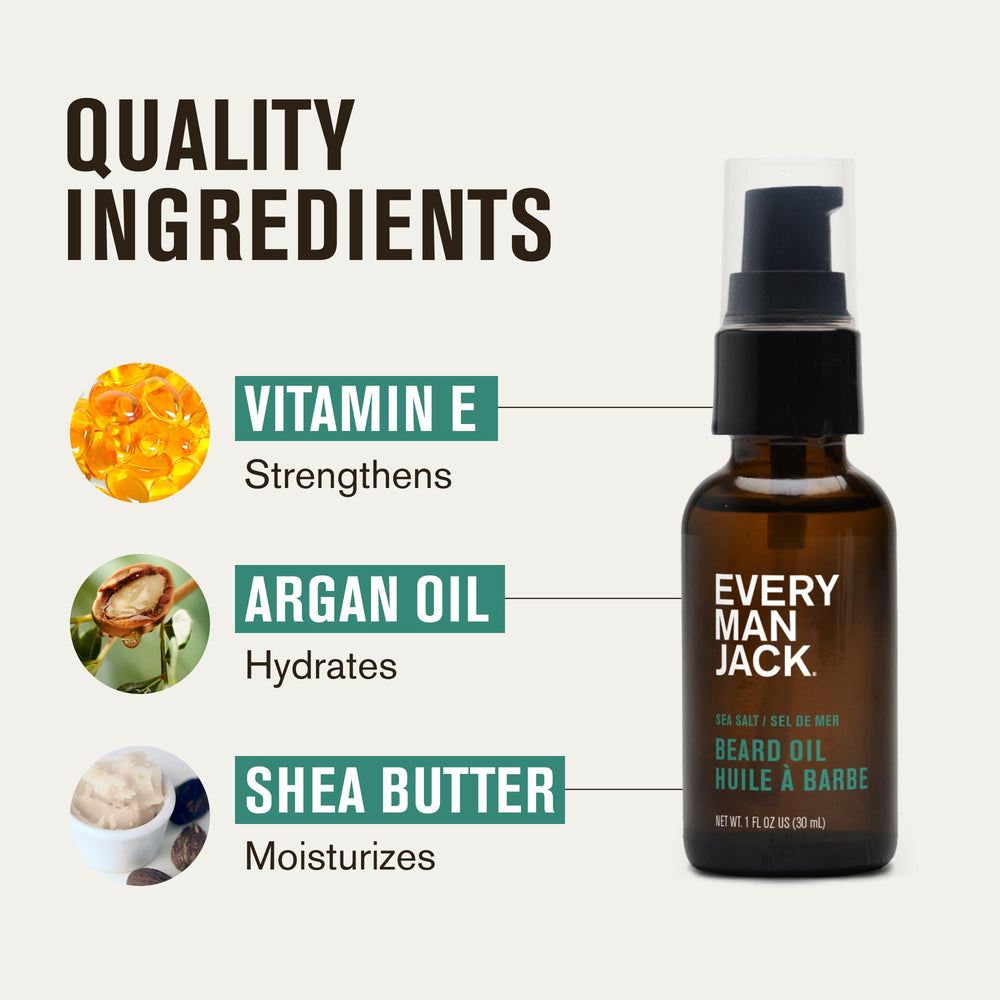 Every Man Jack beard oil dropper close-up for easy application