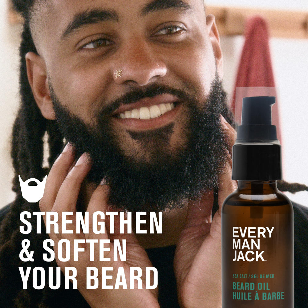 Every Man Jack beard oil Subtle Sea Salt 2-pack front view for daily grooming