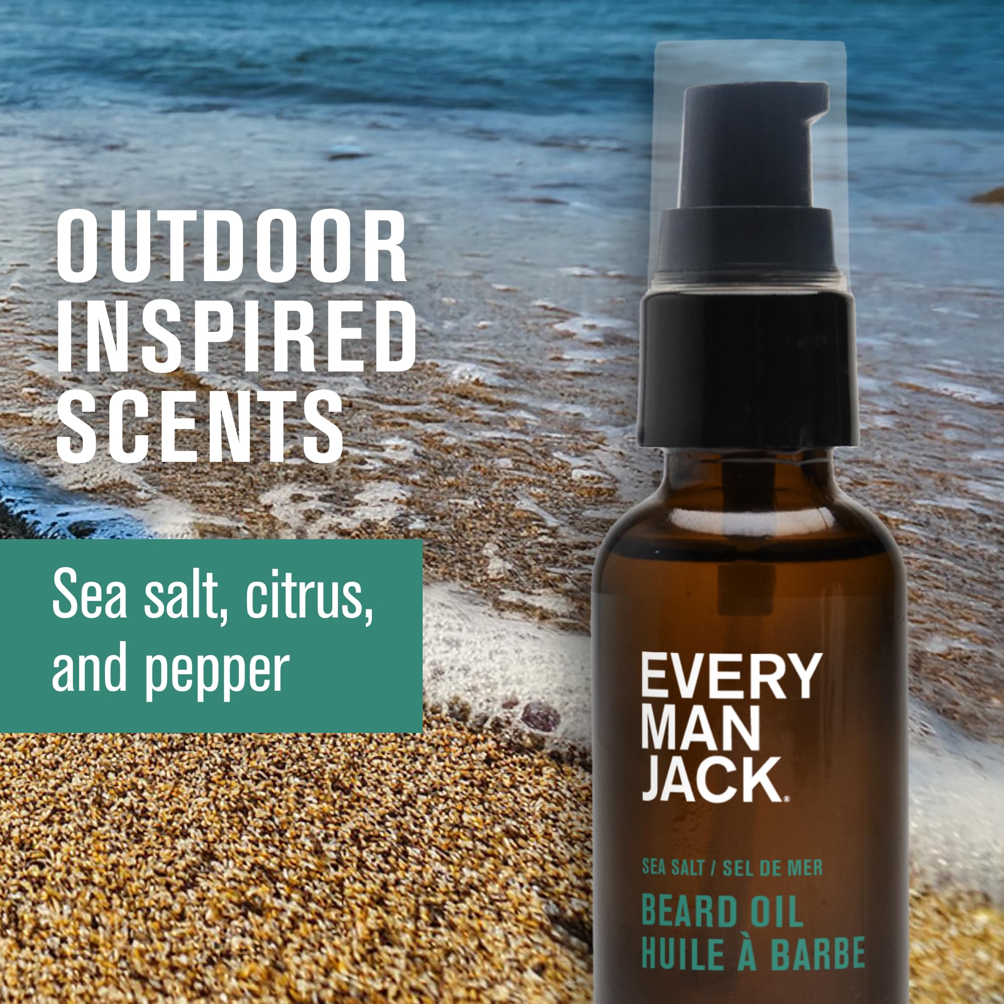 Every Man Jack two-pack front shows convenient, ready-to-use beard care for daily grooming.