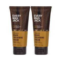 Every Man Jack beard thickening cream bottle for fuller beard with light, non-greasy finish
