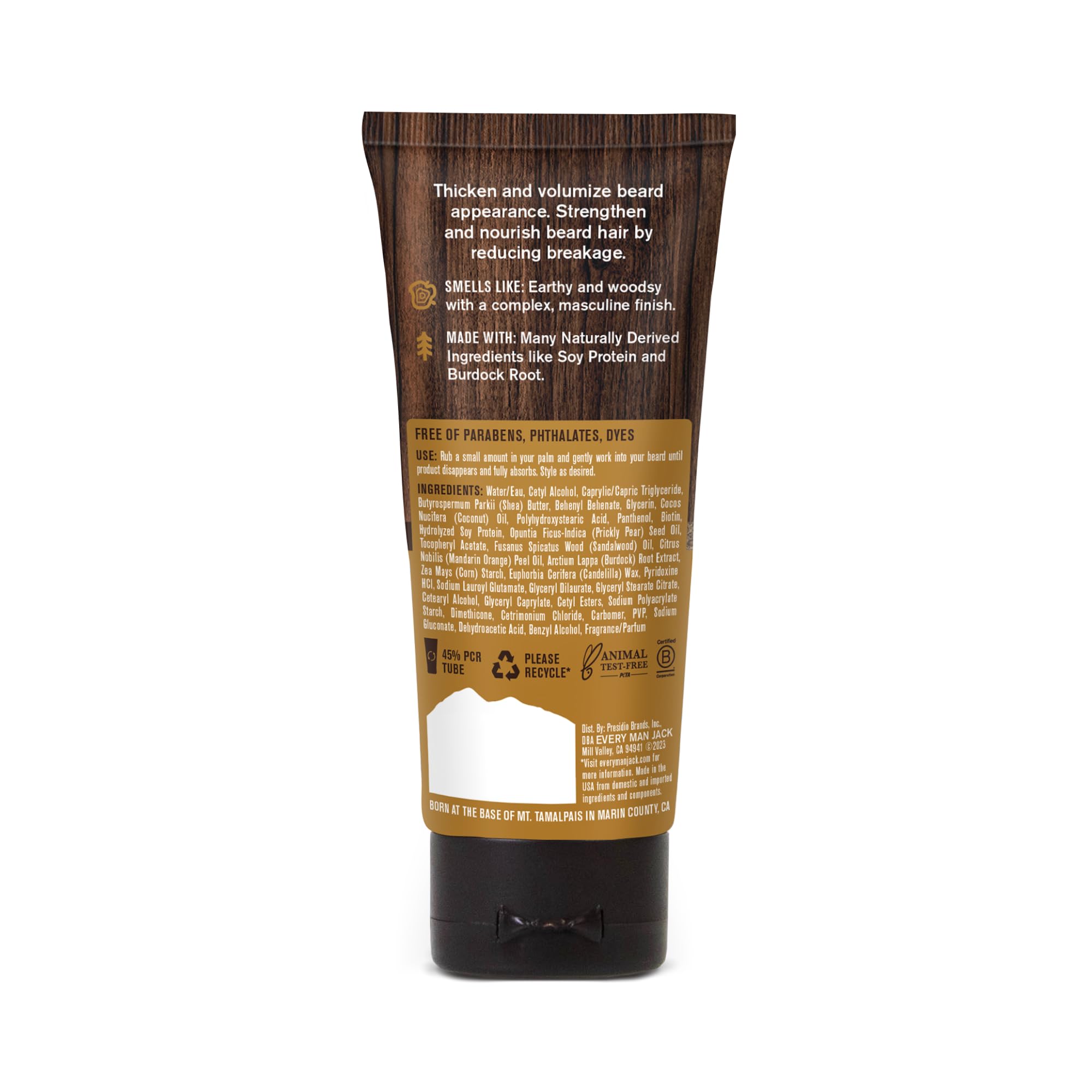 Every Man Jack soy protein highlight communicates hair-coating for fuller appearance