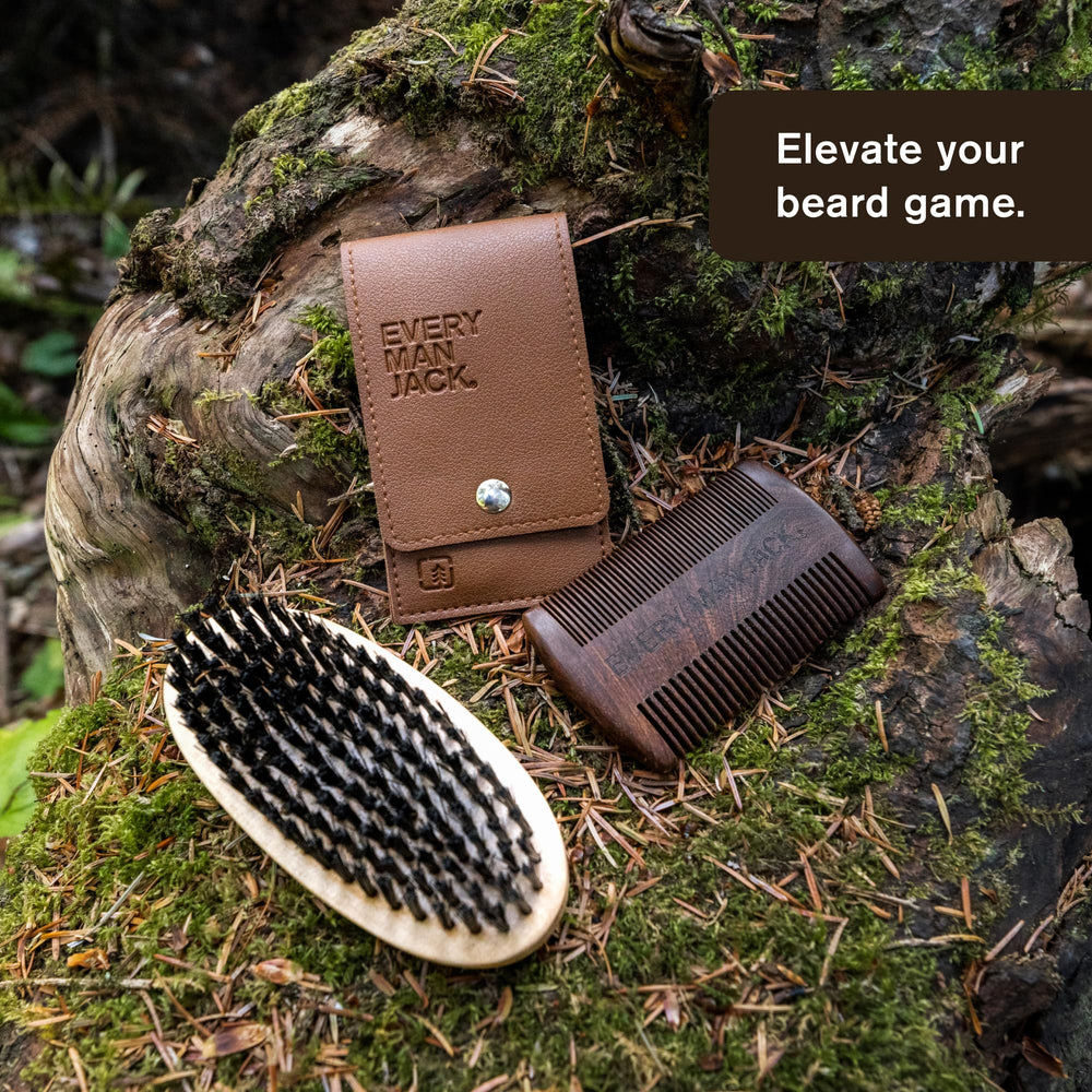 Every Man Jack packaging showcases a premium grooming gift set