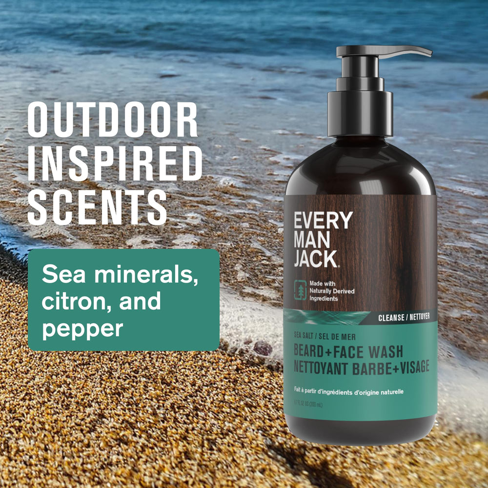 Every Man Jack beard-face wash lather in action for cleansing and freshness.