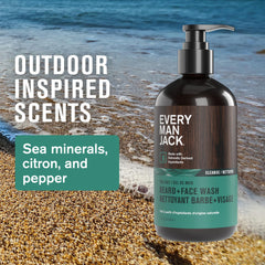 Every Man Jack beard-face wash lather in action for cleansing and freshness.