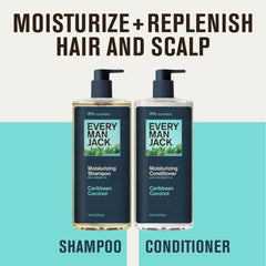 Every Man Jack Caribbean Coconut conditioner bottle—deep hydration for silky, manageable hair.