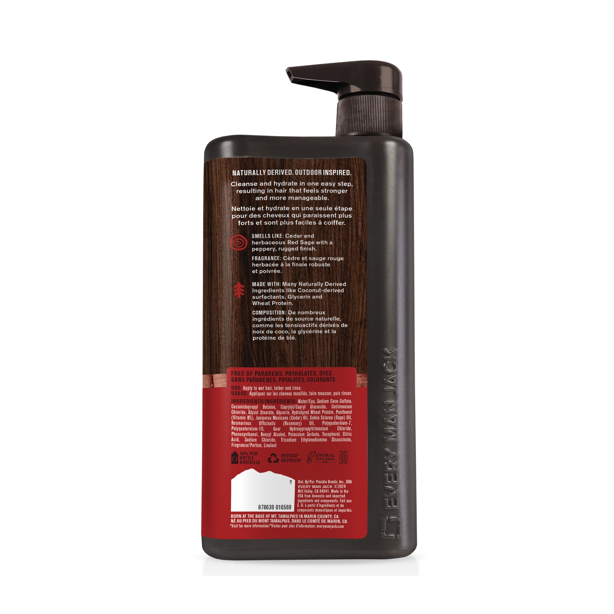 Every Man Jack cedar red sage aroma evokes rugged outdoors with a woody spice note.