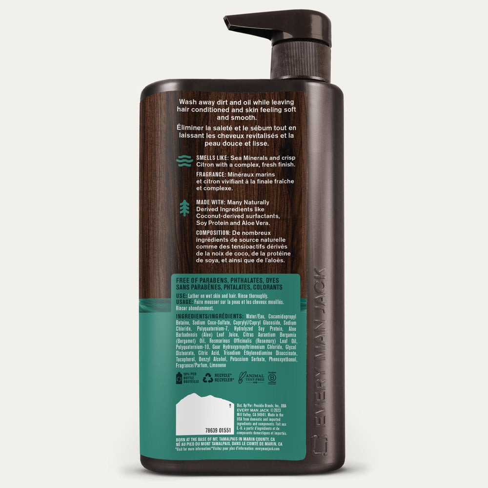 Every Man Jack coastal citrus scent detail highlights refreshing aroma for daily cleansing ritual