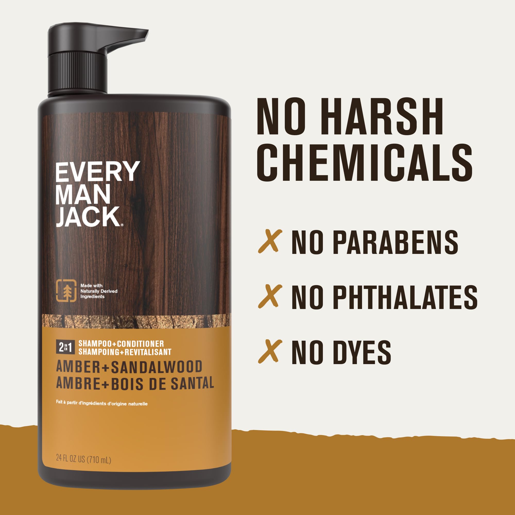 Every Man Jack coconut-derived-surfactants: gentle cleansing for all hair types.