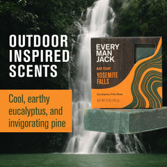 Every Man Jack Cold Plunge bar soap invigorating pine lather for outdoor-inspired cleansing.