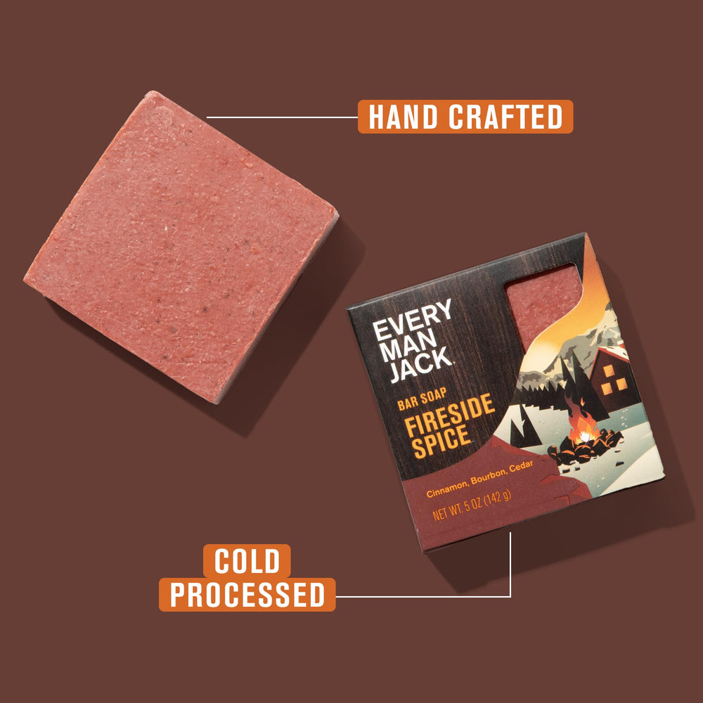 Every Man Jack Cold Process bar—moisture-preserving cleansing with natural oils.