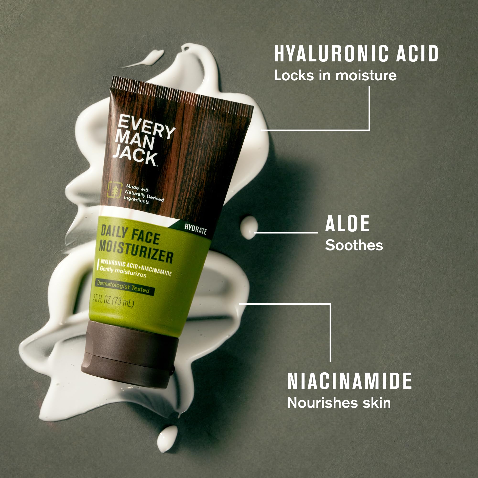 Every Man Jack Daily Post face lotion jar provides lightweight hydration for all skin types