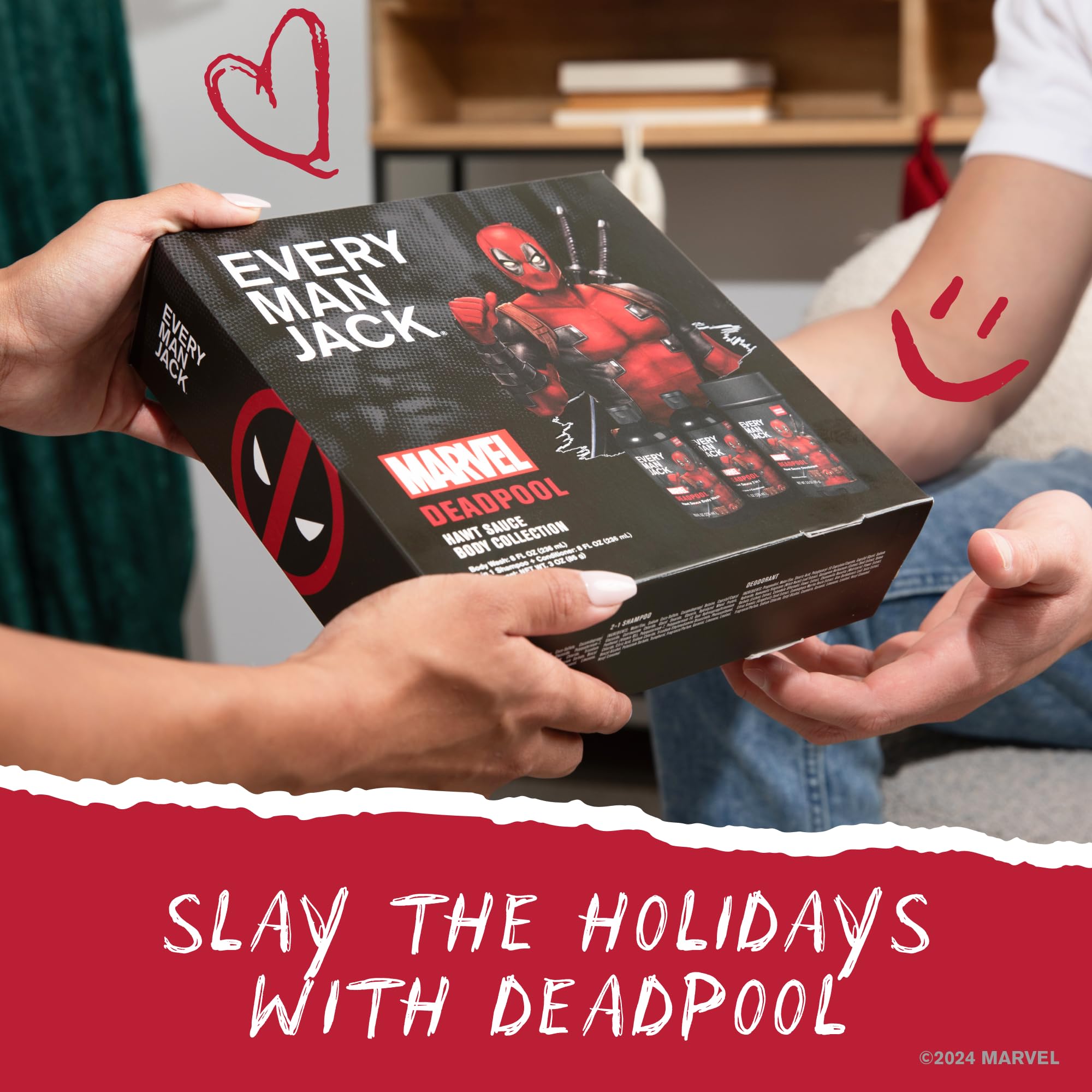 Every Man Jack Deadpool shampoo-conditioner duo bottle for versatile head-to-toe cleansing