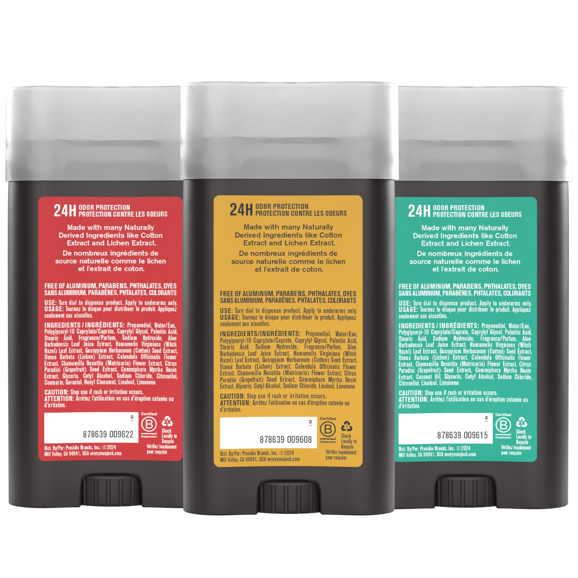Every Man Jack amber sandalwood deodorant stick complements grooming routines.