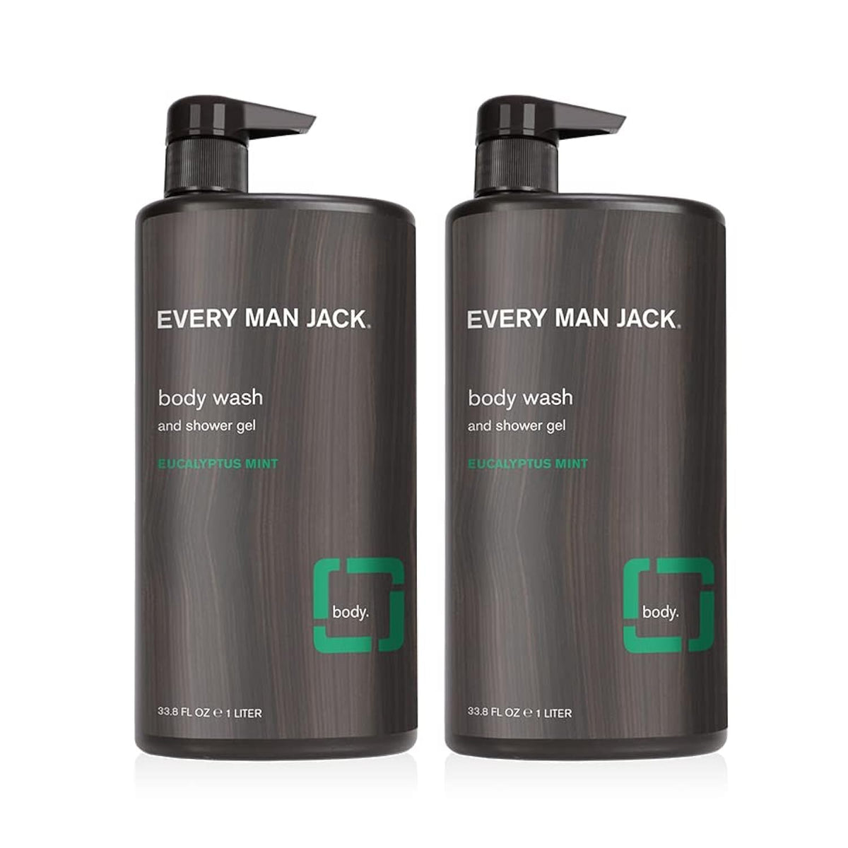 Every Man Jack eucalyptus mint body wash bottle offers a forest-fresh cleanse for everyday skin.