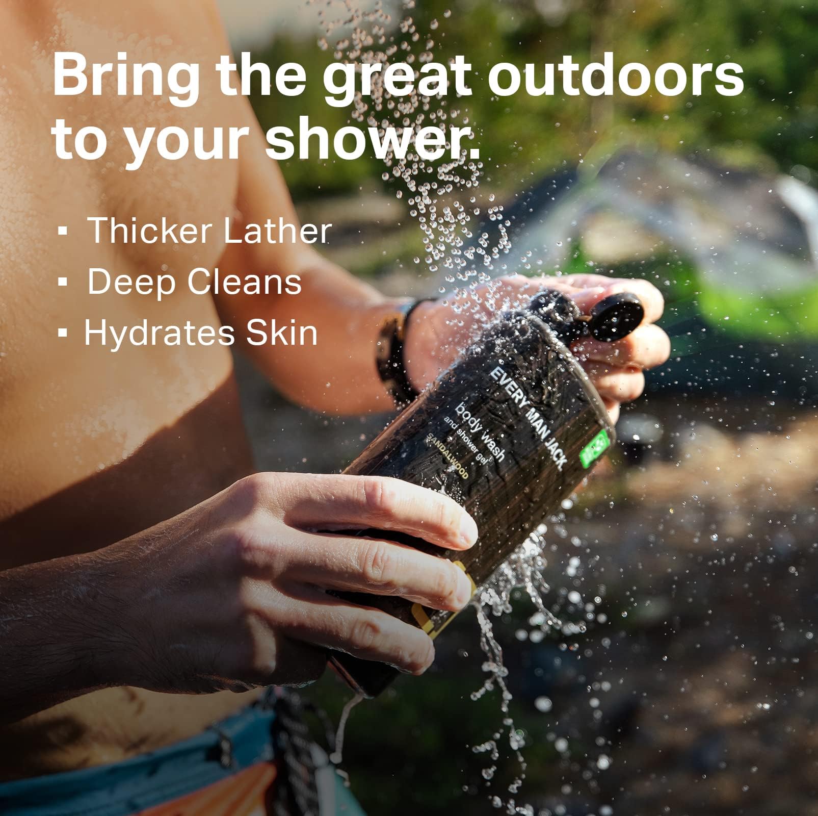 Every Man Jack eucalyptus mint forest scent image evokes an invigorating morning shower.
