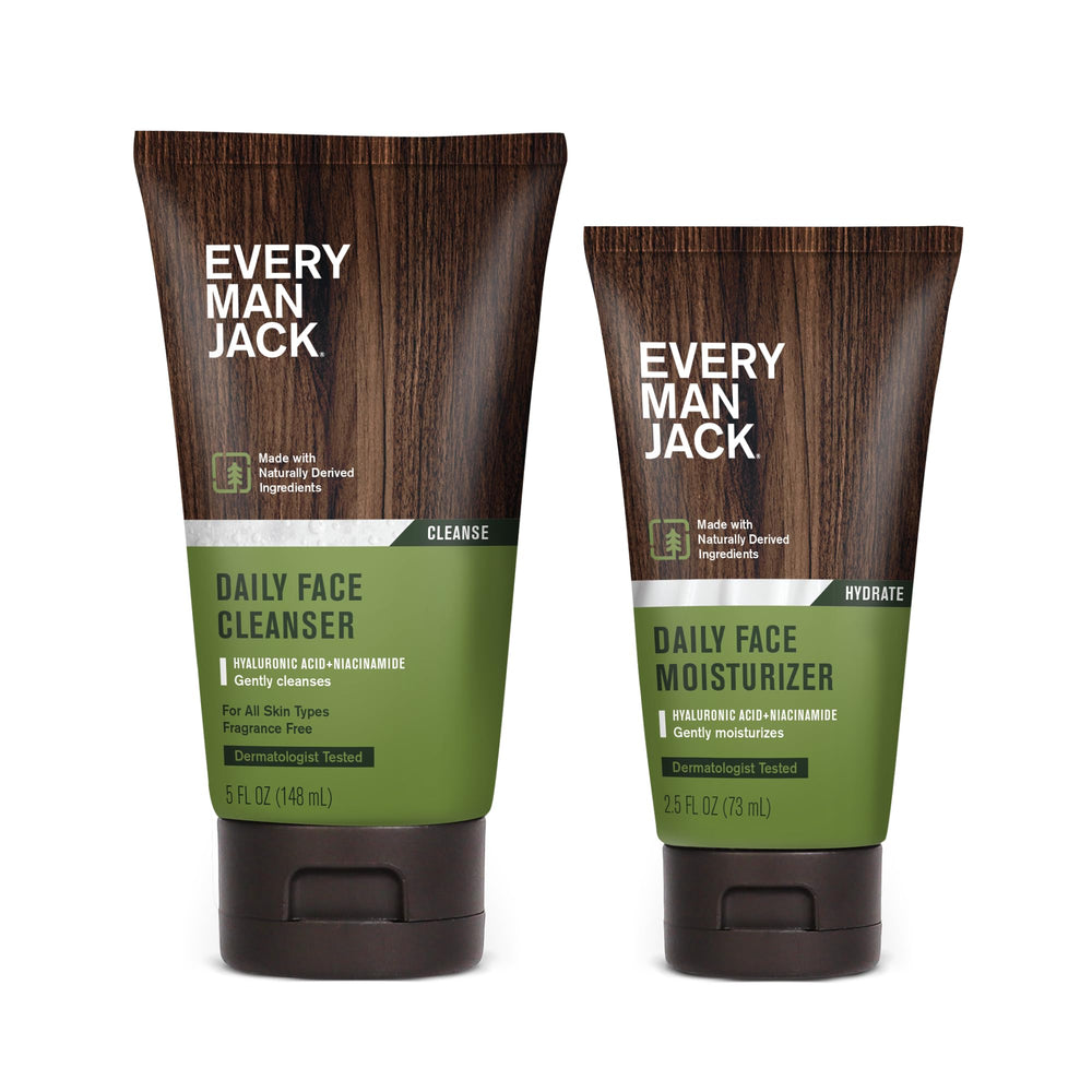 Every Man Jack daily face wash bottle for a quick, refreshing cleanse.