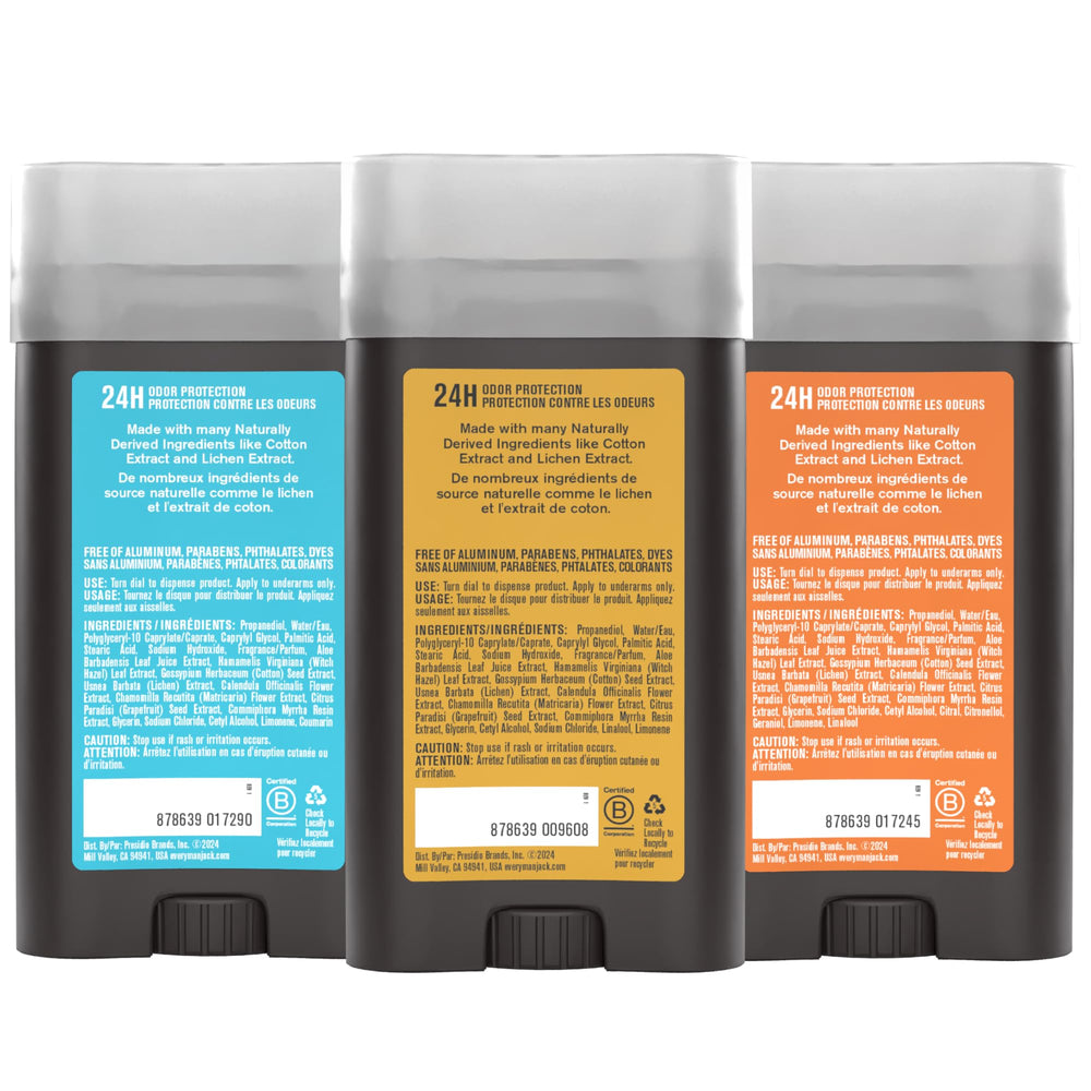 Every Man Jack Citrus Eucalyptus notes pair fresh citrus with vetiver for a brisk mood.