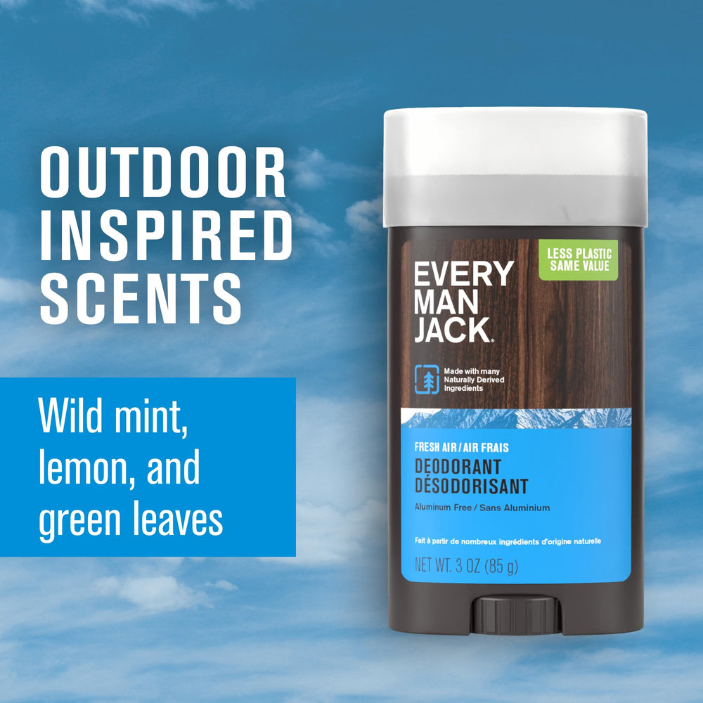 Every Man Jack Fresh Air contains cotton extract to help absorb moisture for underarms.