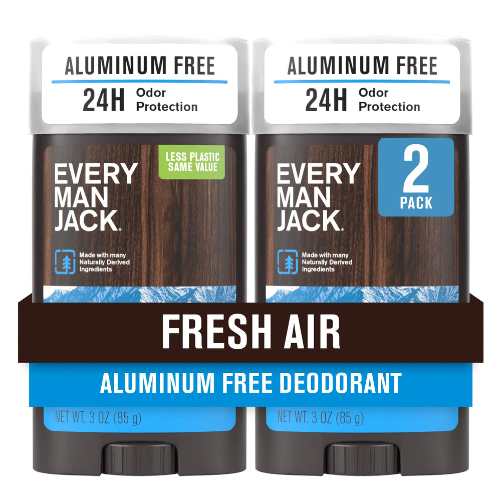 Every Man Jack Fresh Air deodorant stick provides aluminum-free odor protection for all-day confidence.