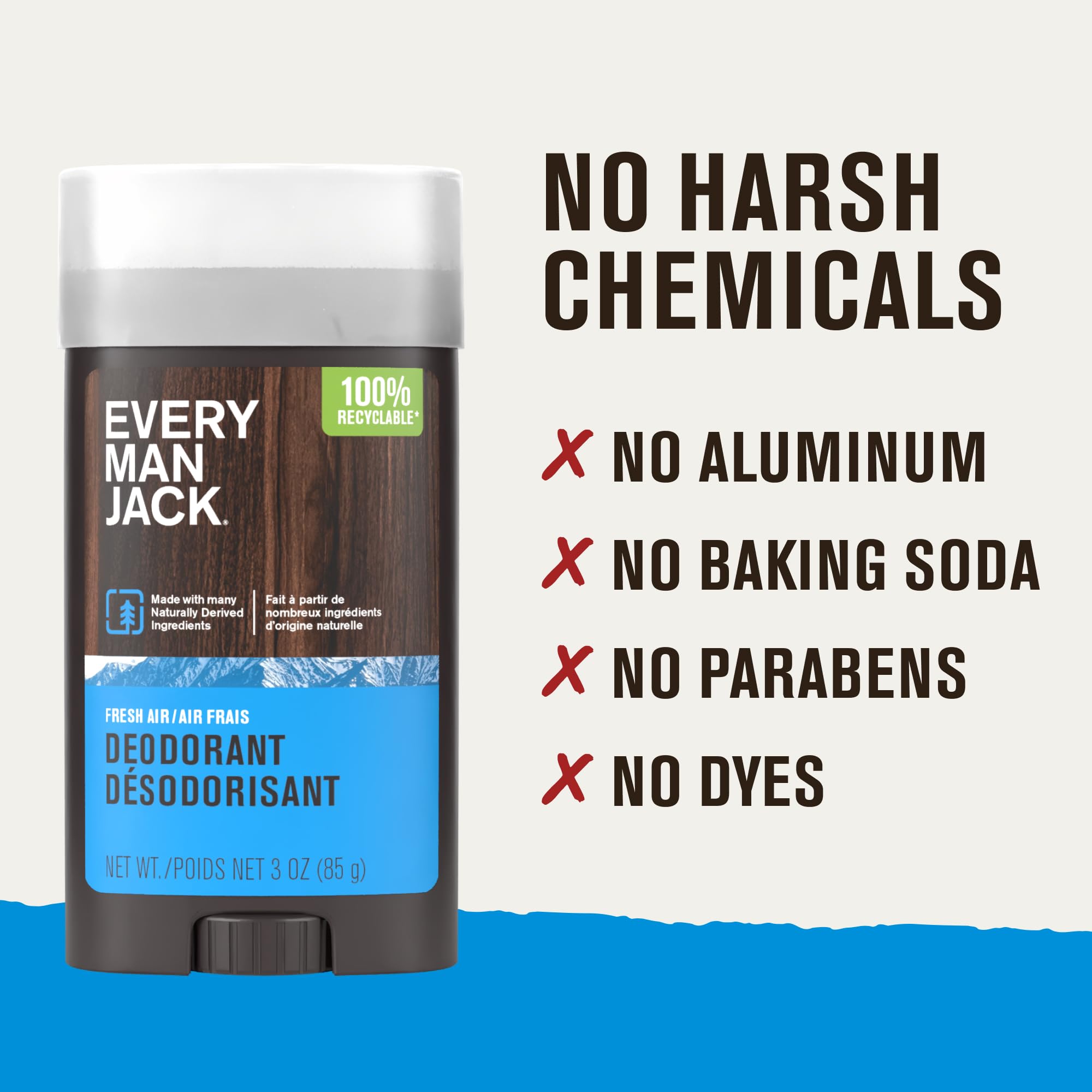 Every Man Jack Fresh Air 2-pack provides value and consistent scent across products.