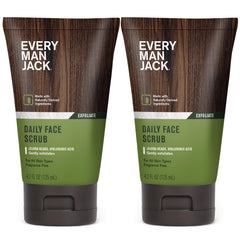 Every Man Jack Gentle Exfoliating Face Scrub bottle showcases a fragrance-free formula for sensitive skin.