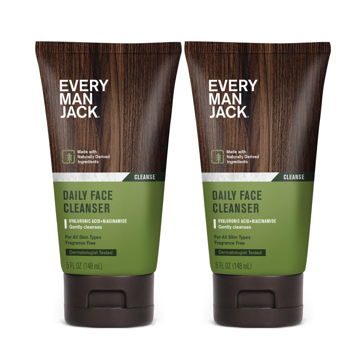 Every Man Jack Hydrating Face Wash bottle showing fragrance-free cleansing for daily hydration.