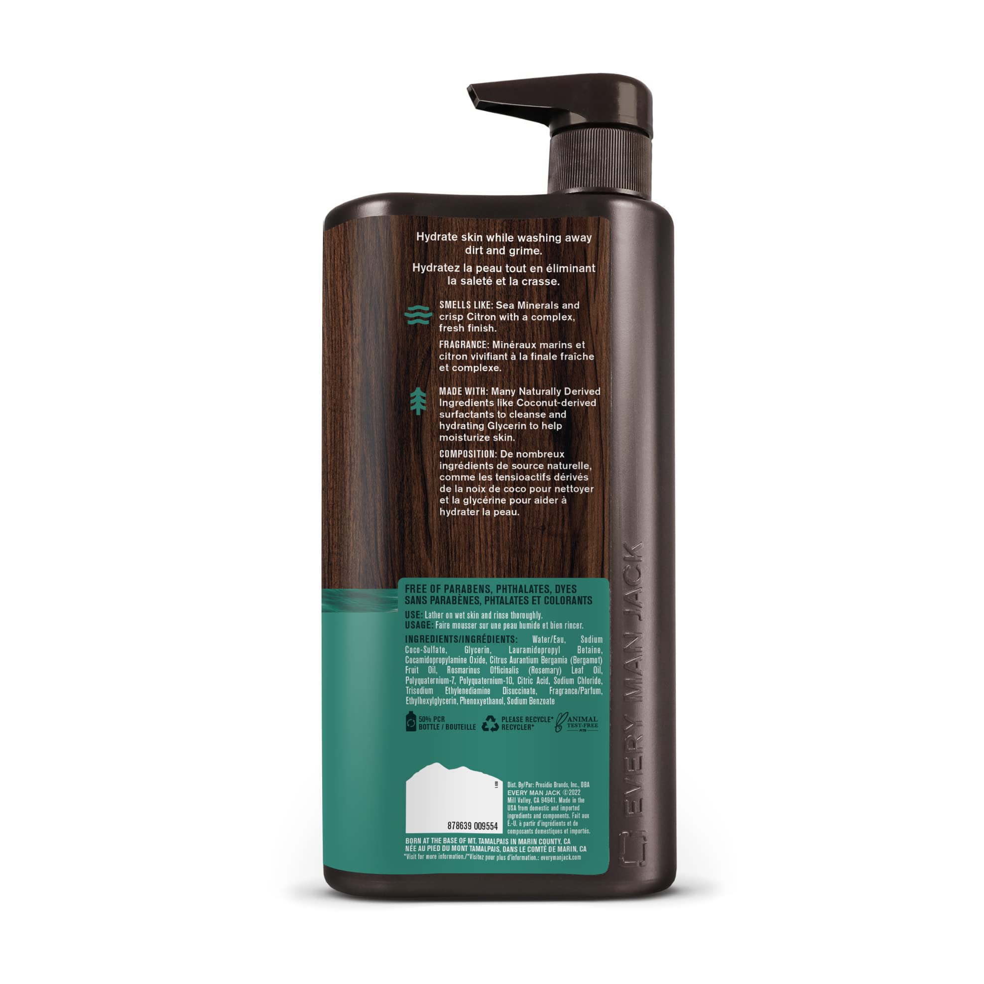 Lather rising on skin—sea minerals and citron deliver refreshing cleanse.