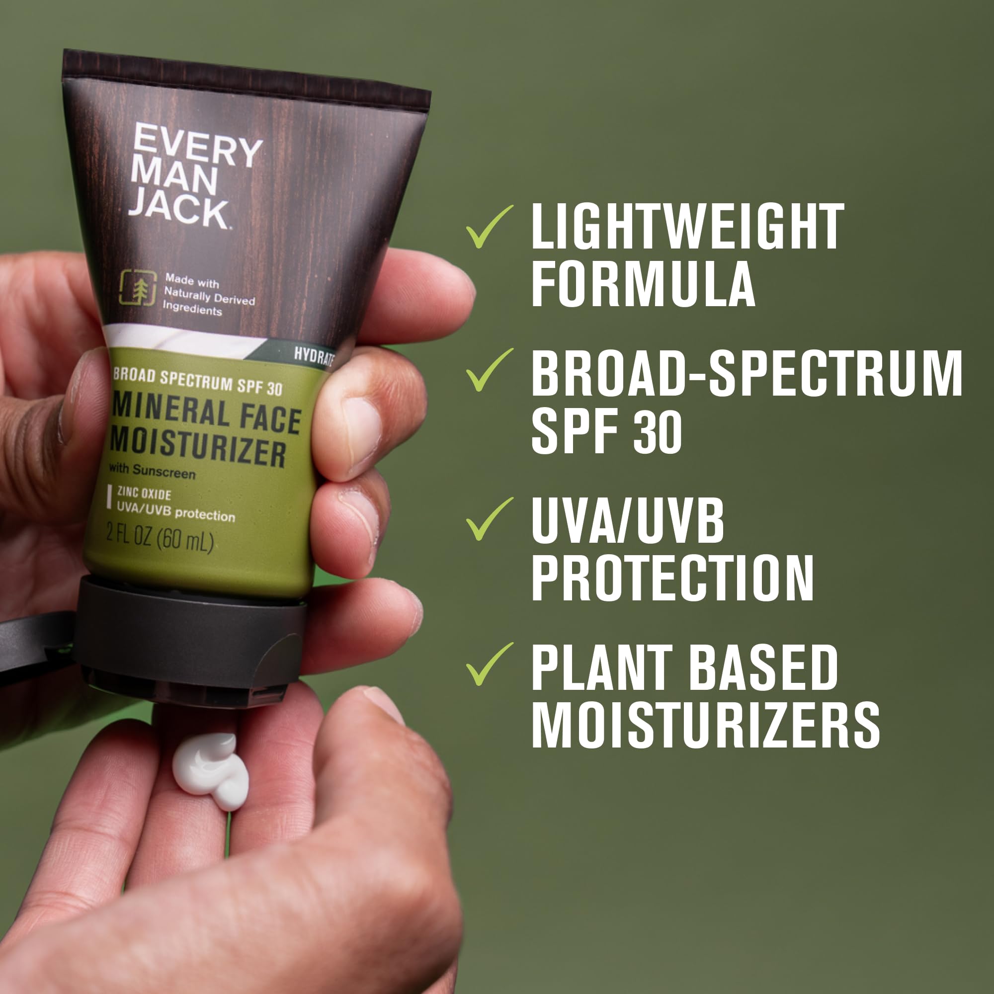 Every Man Jack lightweight, non-greasy sunscreen application