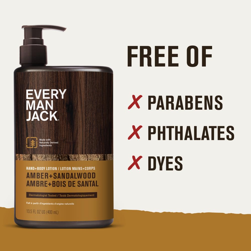 Every Man Jack lotion with aloe, coconut oil and cocoa butter.