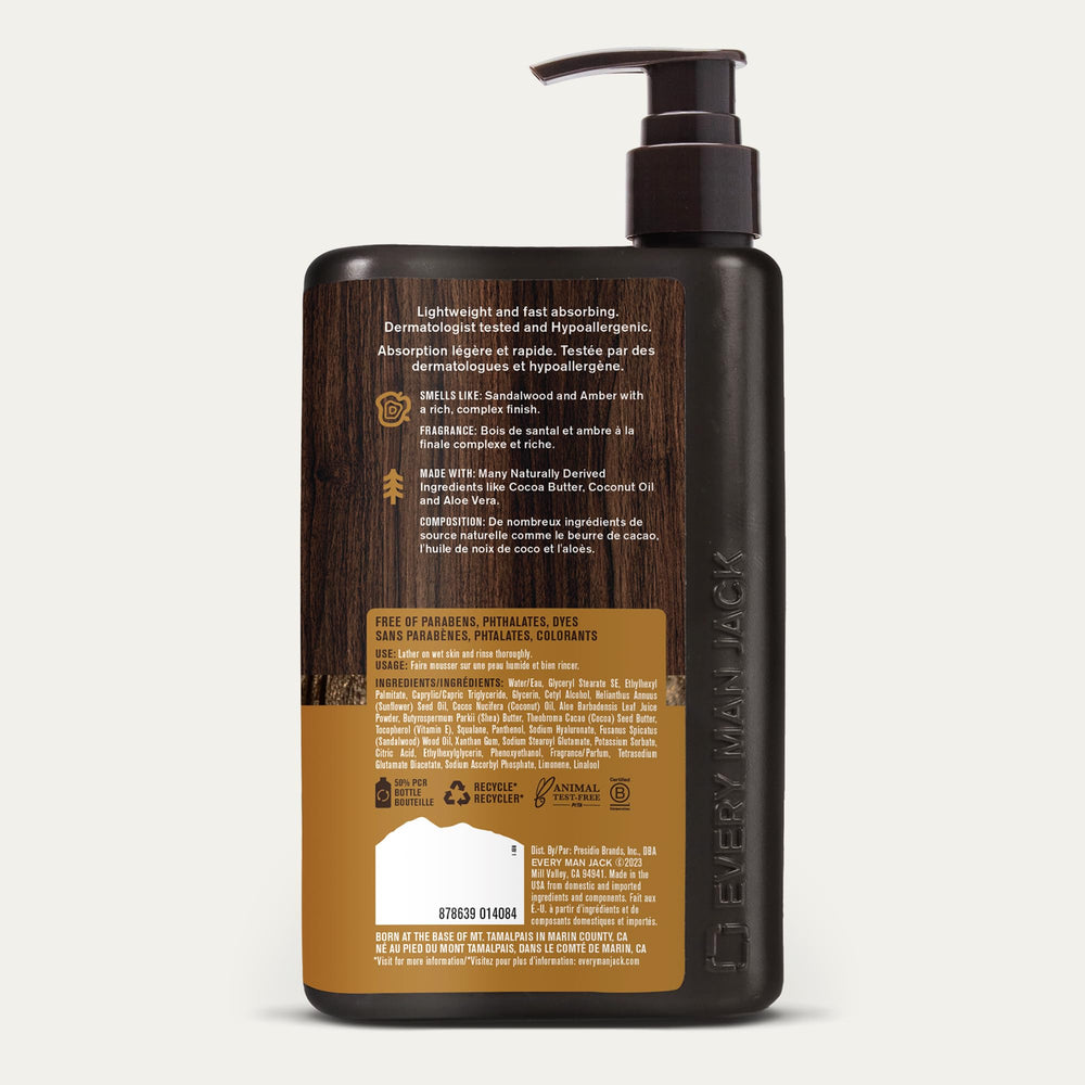 Every Man Jack supports masculine skincare in daily use.