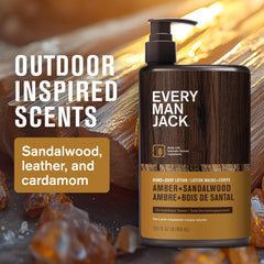 Every Man Jack lotion shows lightweight absorption for quick skin hydration.