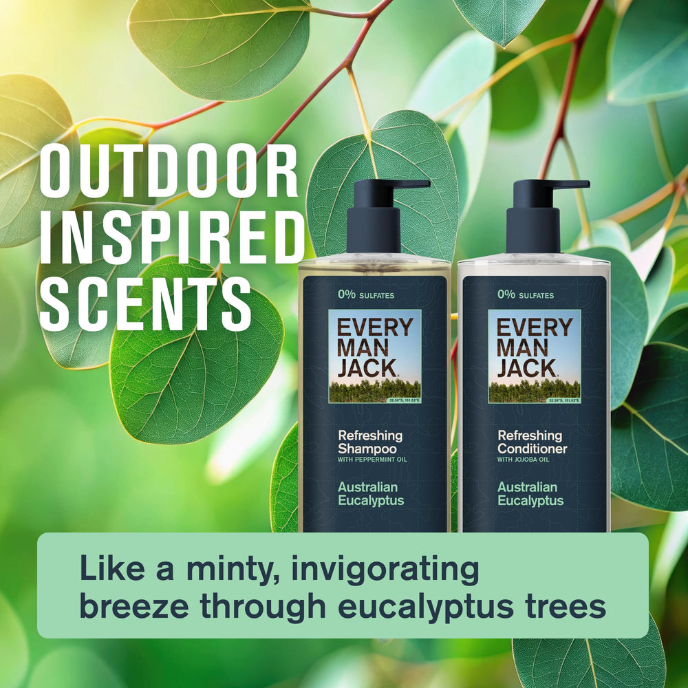 Every Man Jack bottle noting made in USA and B Corp for responsible grooming