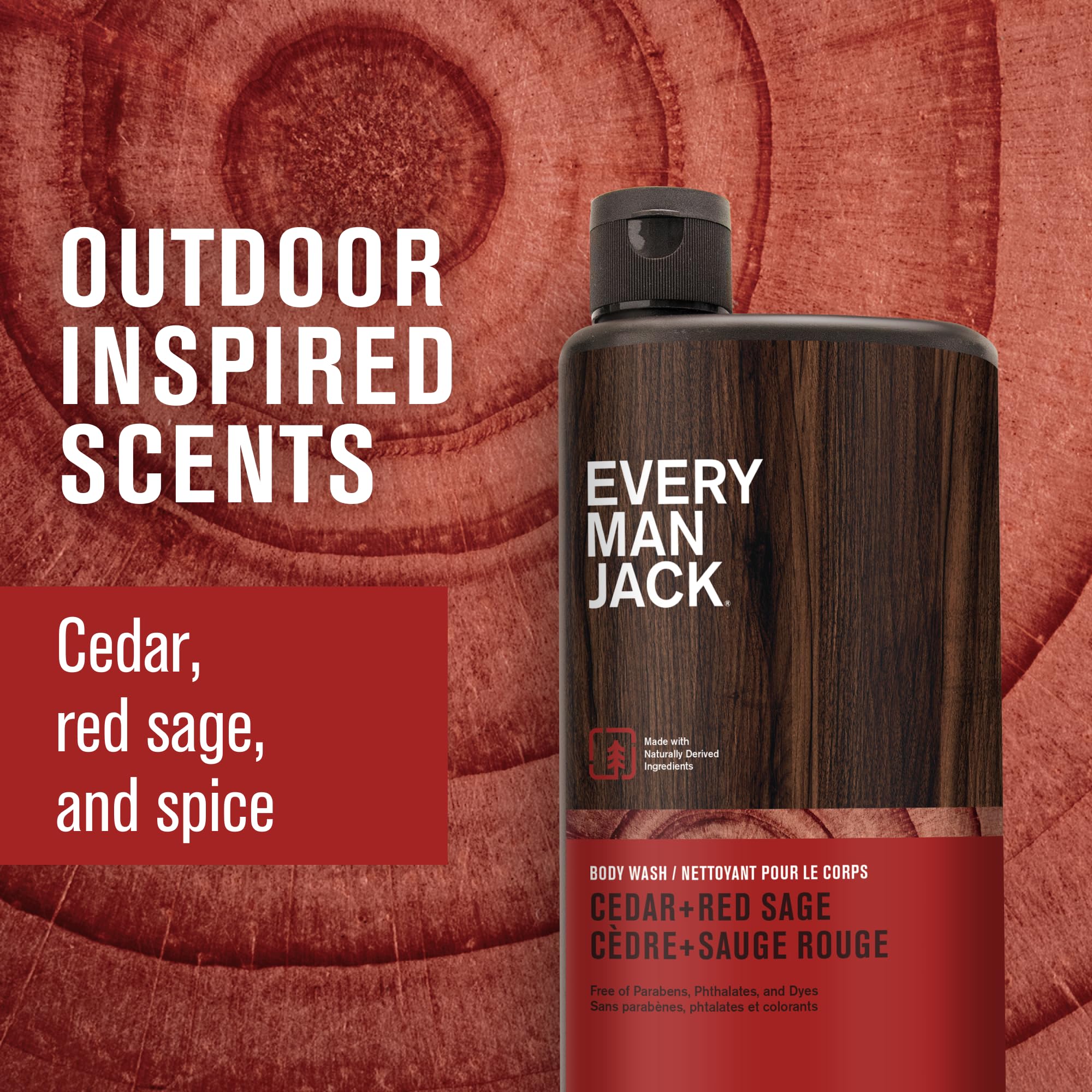 Every Man Jack Nourishing Cedar Red Sage body wash lather highlights the cedar scent with peppery spice.