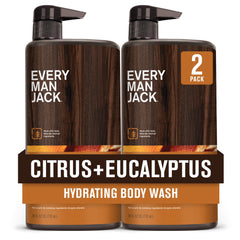 Every Man Jack Nourishing Citrus Eucalyptus body wash bottle front for refreshed skin and energy