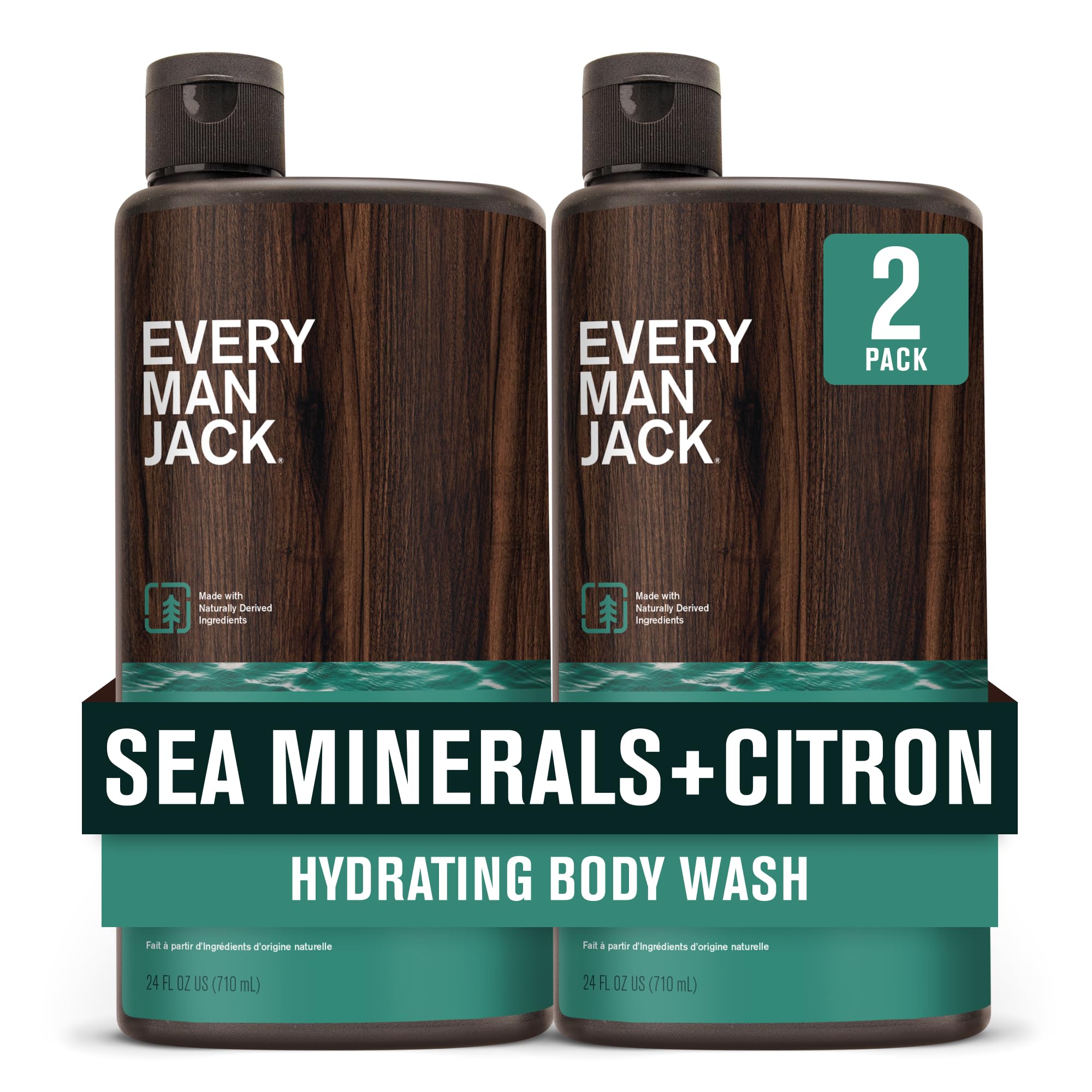Every Man Jack Nourishing Sea Minerals Citron body wash bottle with coastal scent for refreshing cleanse.