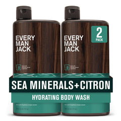 Every Man Jack Nourishing Sea Minerals Citron body wash bottle with coastal scent for refreshing cleanse.