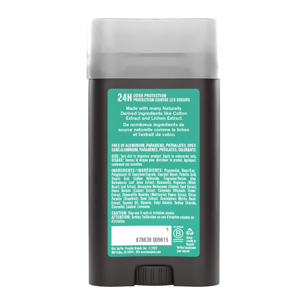 Every Man Jack front packaging of the 2-pack deodorant set