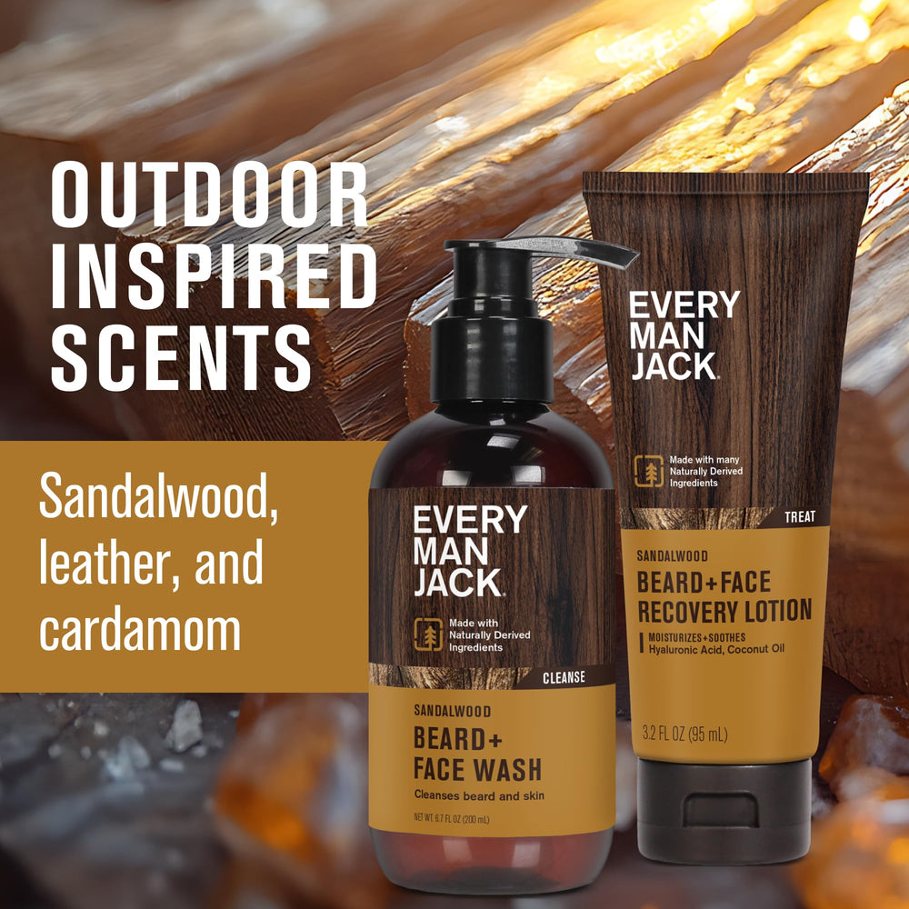 Every Man Jack sandalwood-scent-amber-vetiver-vanilla offers a subtle outdoor aroma.