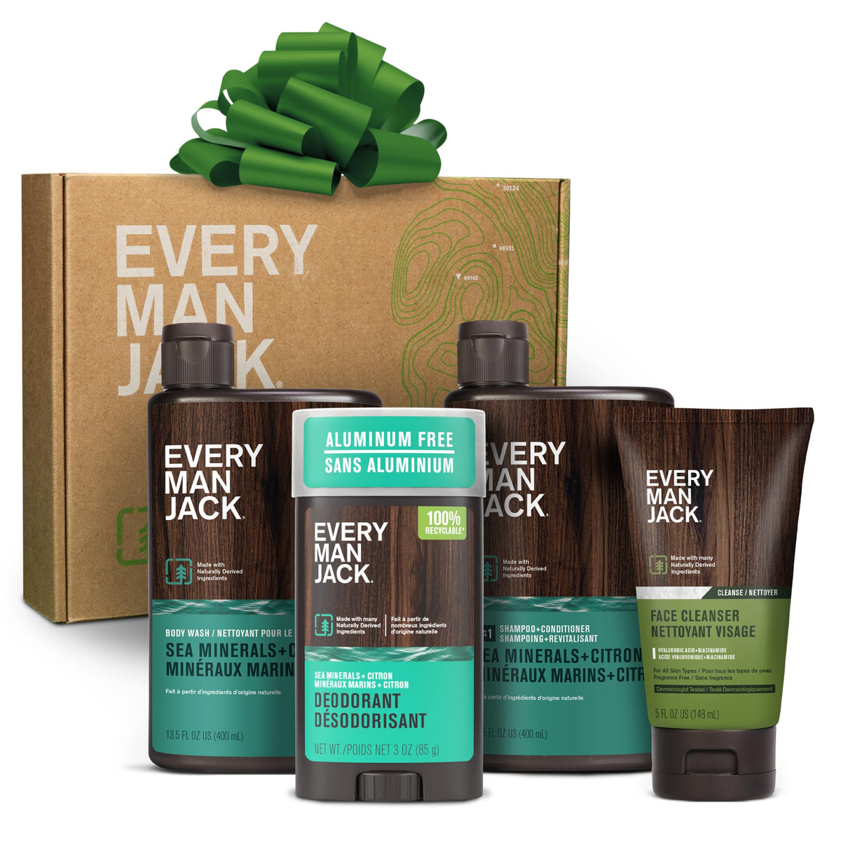 Every Man Jack Sea Minerals Citron Body Wash poured for refreshing cleanse